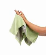 Doctor Towels Musa Double Cloth Hand Towel, Candy Green / Oslo Grey Pack of 2 (45x60 cm)