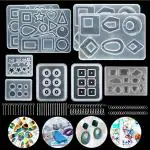 Hasthip Multicolor Free Size Earring Resin Moulds Kit Set Epoxy Casting Mould Crystal Pendant Jewellery Making Molds With Hooks (Pack Of 249)