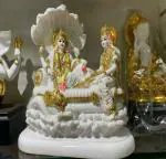 KHANGEMBAM ENTERPRISES Marble Dust Lord Vishnu ji Murti Vishnu Bhagwan Murti Statue Idol for Pooja Room Home Temple Office Décor Vishnu Ji Statue