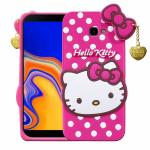 Indiacase Samsung Galaxy J4 Plus Pink Rubber Shock Proof, Dual Protection, Silicone, 3D Catoon Kitty, Shock-Absorbent, Wireless Charging Compatible Cases & Covers