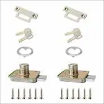 LAPO 25mm Wardrobe Lock/Cupboard Lock/Cabinet Lock with 2 Computerized Key(Silver Finish) Pack of 2