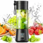 GRETZOMALL 6 Blade Usb Juicer Bottle-380ml Portable Juice Blender, Juicer Bottle Mixer, Juice Maker, Fruit Juicer Machine Electric, Usb Rechargeable Personal Size Mini Juicer Grinder for Juices, Shakes and Smoothies(multicolour)