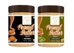 GOLDLION 100% Natural Creamy+ Elaichi Creamy Peanut Butter 1Kg| Combo Pack (500gm of each)