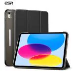 ESR Front & Back Case for iPad 10th Generation Cover, Auto Sleep and Wake, Trifold Stand, Lightweight (Black, Hard Case)