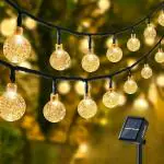 Homehop Solar Outdoor Led Crystal Ball String Light for Home Garden Balcony Terrace Wall Rechargeable Waterproof Decorative Lamp Diwali Decoration Item(6.5M, 30 LEDs)