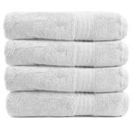 TRIDENT Grey Soft Comfort 100% Air Rich Cotton Yarn Towels 550 GSM 4 Piece Bath Towel