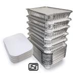 Alu-Freshh Food Storage Disposable Aluminium Foil Containers with Lid 750ML (Pack Of 50)