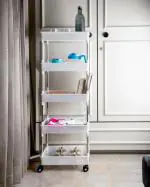 Track India White Plastic Pre-Assembled Kitchen Trolley