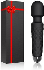 On Store Black Silicone Cordless Vibrate Wand Massager With 20 Magic Vibration Modes
