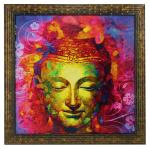 Indianara Lord Budha Paintings (1566) Without Glass 13.8 X 13.8 Inch