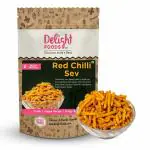Delight Foods Red Chilli Sev 300g Namkeen, Tea Time Snacks, Quick Bites