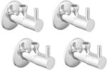 Livefast Silver Stainless Steel Turbo Angle Cock Tap Dish Faucet - Wall Mount Installation Type (Pack Of 4)