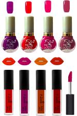OUR BEAUTY Nail Polish And Lipstick Combo 142 (Pack Of 8)
