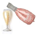 Grandshop Rose, Gold Aluminium Wine Glass, Champagne Bottle Foil Balloon