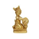 Rudra Centre Brass Idol of Bal Krishna Makhanchoor
