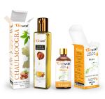 GO WOO Pack of 2 Mogra Essential Oil and Chaulmoogra Carrier Oil - 100% Natural Therapeutic Grade