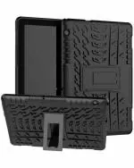 A ACCESSORIES KART Huawei Mediapad T5 10 Black Polycarbonate Dazzle Type Flip Cover with Kick Stand