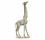 Idol Collections Silver Resin Giraffe Animal Statue Sculpture For Home Office Cafe Hotel Decor Decorative Gift, 12 X 10 Inch