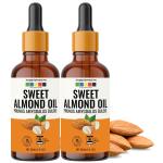 Organix Mantra Sweet Almond Oil, Cold Pressed Organic Oil, 30ML x 2
