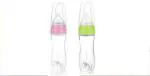 Ineffable Rice & Cereal Feeding Bottle for Baby with Buit-in Squeezy Silicone Spoon Feeder & Hygine Cover - 120 ml (Pink+Green)