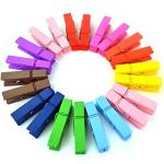 GOLD LEAF 100 Pack Wood Craft Spring Clothespins Mini Colored Natural Wooden Clothes Pins Photo Paper Peg Pin Craft Clips Random Color