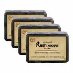 Kesh Nikhar Detox Activated Charcoal Soap | Reduces Suntan & Cooling Effect | Handmade Bath Soap With Essential Oil - 125gms (Pack of 4)