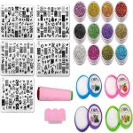 Royalkart CF07 Nail Art Stamping Kit Jumbo Image Plate With Double-Sided Soft Nail Silicone Stamper & Scrapper