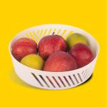 10Club Premium Plastic Fruit Basket | Round, Durable | White