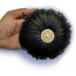 Clixfox Women and Girls Multicolor Synthetic Nylon and Plastic Artificial Designer Stone Bridal Wedding Juda Accessories Hair Bun Extension (Pack of 1)