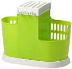 Kartunbox Multi-Functional Basket Chopsticks, Spoons, Knife And Cutlery Storage Holder Stand Green And White