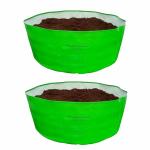 ANANDI GREEN'S Hdpe Uv Protected 260 GSM Round Green Colour Plants Grow Bags (24x9, 2)