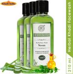 Herbal Khadi Natural Neem & Tea Tree Herbal face wash Purifying Skin Impurities & Anti Acne - AloeVera & TEA TREE Oil Extract (Pack of 3) 630 ml