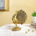 CraftVatika Metal Dancing Peacock Showpiece Statue Home Decor Items