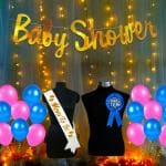 Party Propz Baby Shower Decorations Set Bunting, Sash, Balloon And Badge With Fairy Led Light (Set Of 44)