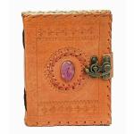 pranjals house Orange Leather Handmade Diary 100 Pages