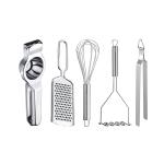 DreamBasket Lemon Squeezer & Grater & Whisk & Potato Masher & Chimta for Kitchen