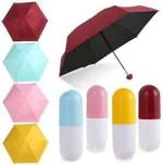 ODD M EVEN Portable Mini Umbrella for Sun Protection, Rain | Foldable Pocket Capsule Compact Travel Umbrella, Lightweight Anti-UV With Case Pill Umbrella for Women, Kids, Men's