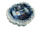 MONI MINI THE BRAND Newborn Baby Round Tub,Pet Bed, Dog Bed, Cat Bed, Fluffy, Cum Mattress with 3 Multi Shape Pillows For Summer,Winter, Sleeping Soundly, Fluffy, Cute, Warm, Cold Protection For Baby ,Boy,Girl ,Cats, Washable, For Puppies and Cats,