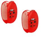 Winner Red Foldable Laundry Basket 36x36x58 cm Pack of 2 (NLB1063-02)