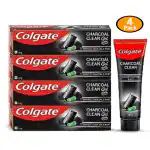 Colgate Charcoal Clean 480g (120g x 4, Pack of 4) Black Gel Toothpaste, Deep Clean Toothpaste With Bamboo Charcoal & Wintergreen Mint For Plaque Removal
