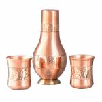 DSH Copper Water Bottle with 2 Glass, 1600 ml - Pack of 3