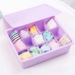 ROSHANI CREATION_Plastic 15 Grid Storage Box, Underwear and Bra Storage Box, Make Up Box, Lipstick Storage Box with Lid