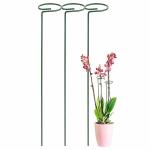 ecofynd Pack of 3, 16 inches Metal Plant Stakes Single Stem Flower Plant Support