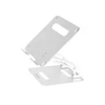 Tarkan Silver Aluminium Folding Laptop Stand, Adjustable Height And Angle With Heat Ventilation For Laptops