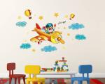 Lanstick Vinyl Multicolor Jet With Lets Go Self Adhesive Wall Sticker- 36 inch
