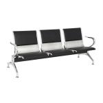 Lakdi Red Three Seater Airport Visitor Sofa And Reception Chair With Cushion