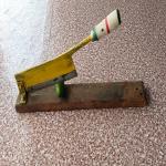 MADHAV Handmade Iron Raw Mango Cutter for Pickle Wooden Base Traditional Folding Vegetable Fruit Cutting Perfect for Your Kitchen