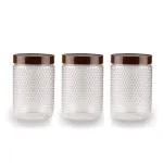 Oliveware Honeycomb Range Stackable BPA-free Containers (Brown) - Set of 3