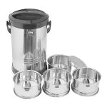 OPR Thermo Stainless Steel 4 Layer Lunch Box (Silver)