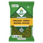 24 Mantra Organic Unpolished Green Moong Whole/Hari Moong/Pesara Pappu- 500gms | Pack of 1 | 100% Organic | Chemical Free & Pesticides Free | Ideal for Sprouting | Unadulterated